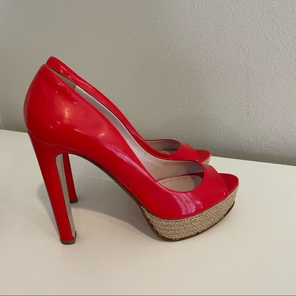 🇮🇹 MiuMiu very high heels red patent pumps open-toe - Picture 2 of 9